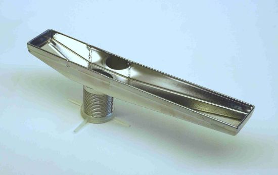 Bild på Rostfri avlång ränna, utan fläns.